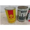 Image 2 : 4 Quart Oil Cans ; Shell, Texaco, Castrol, Esso