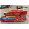 Image 8 : Several Vintage Pressed Tin Toys ; Dare Devil Duck, Animal Train with Box, Monkey Bank, Elephant Mod