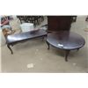 Image 1 : 2 Coffee Table; Round - 16" x 38" , Rectangle 16"x 20"x 48"