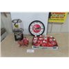 Image 1 : Beaver Gumball Machine - Needs Repair, Rheam Advertising Clock, 11 Plastic Coke Christmas Ornament B