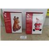Image 1 : 4' Inflatable Moose + 4' Inflatable Santa - Both New in Box
