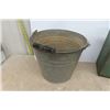 Image 2 : Galvanized Pail with Wooden Handle, Galvanized Watering Can, Metal Doll Bed, Small Vintage Suitcase