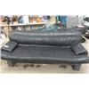 Image 1 : Black Leather Look Couch 88" Wide