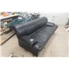 Image 4 : Black Leather Look Couch 88" Wide