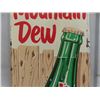 Image 7 : Mountain Dew Vertical Bottle Sign 17" x 53" - Made in Canada Barker 1966 Metal Embossed