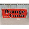 Image 1 : Drink Orange Crush Tin Sign 15.5" x 38" St. Thomas Metal Sign 1940 Embossed