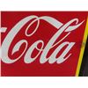 Image 8 : Iced Coca-Cola Here Porcelain Double Sided Flange Sign - P+M Canada 1949- a Few Touch Ups