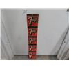 Image 1 : 7Up Tin? Sign 5.5" x 32"  - 5 7Up Logos Marked- Patten Signs