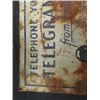 Image 2 : Western Union Telegrams Tin Sign 13" x 13" - Early But Rusty - Has Good Look to it