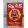 Image 1 : Coca-Cola 6 Pack - Take Home a Carton Sign 35" x 52" - Has Been Cut Down
