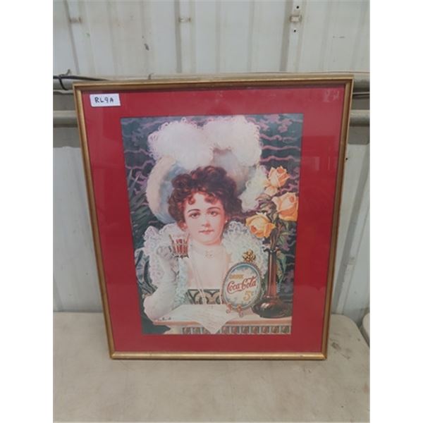 Framed Coca-Cola Print 22"x 26"