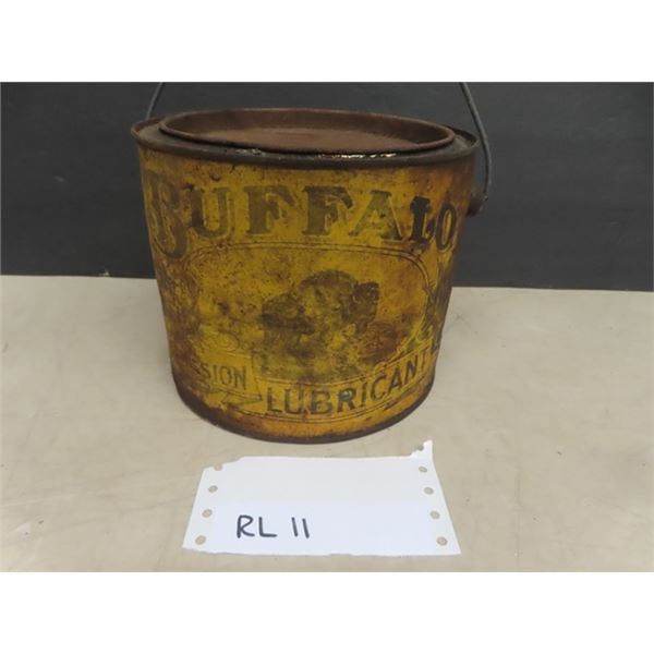 Buffalo Special Transmission Lubricant Round Pail with Handle + Lid 5.5" T 6.5"w