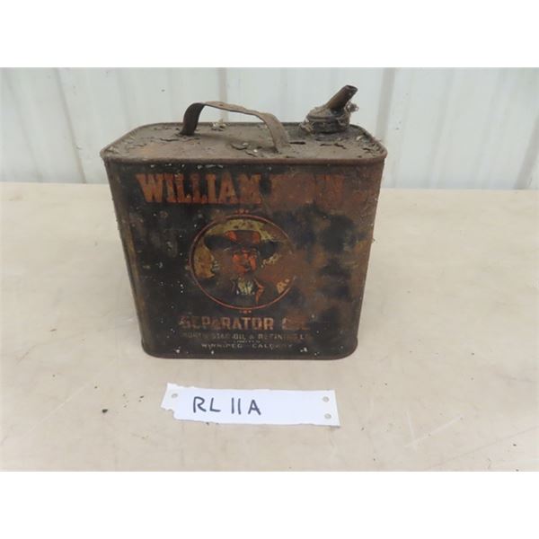 William Penn -North Star Separator Oil Tin- Early Version 4.5" x 5.5" x 6.5"