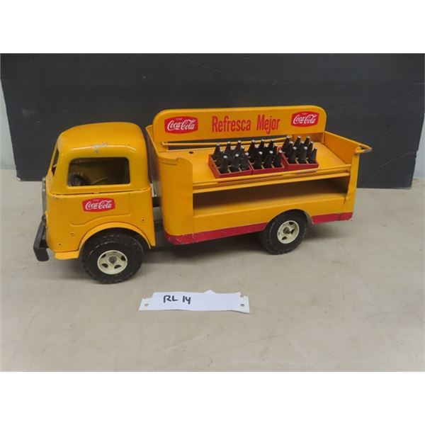 Gama Refresca Major Mexico Pressed Tin Coca- Cola Delivery Truck - Includes 3 Cases of Bottles 6" x 