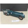 Image 1 : Kingsbury Blue Bird Wind Up Pressed Tin Racer Working Condition 18.5" Long with Driver