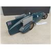 Image 2 : Kingsbury Blue Bird Wind Up Pressed Tin Racer Working Condition 18.5" Long with Driver