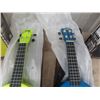 Image 3 : 2 Mahalo Alien Face Ukuleles- New in Box Metallic Blue + Neon Green
