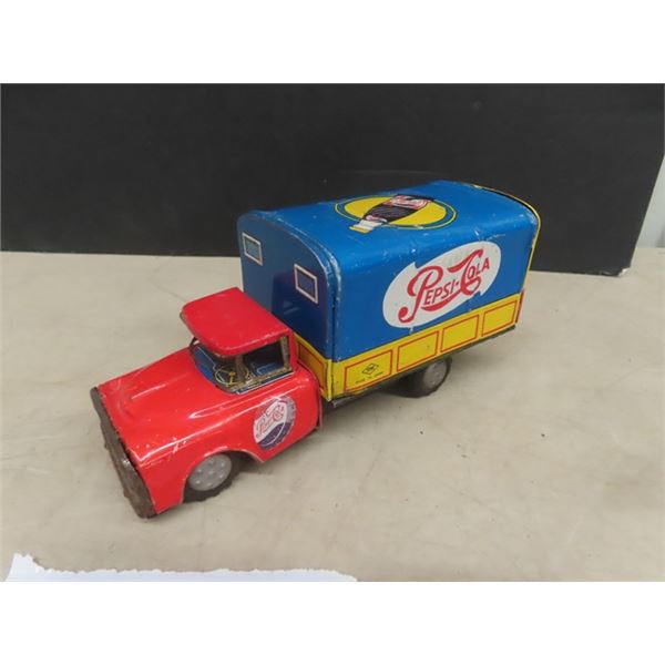 Very Rare Vintage One Pepsi Delivery Truck - Friction Powered 7.5" Long - Works Well - Made in Japan