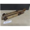Image 1 : Kingsbury Golden Arrow Pressed Tin Wind Up Racer- Works But Sticks - Good Original Condition 1920's