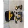 Image 1 : DeWalt 20V 1/2" Cordless Drill, 1/4" Impact Gun with Charger + Battery used in Bag - Tested