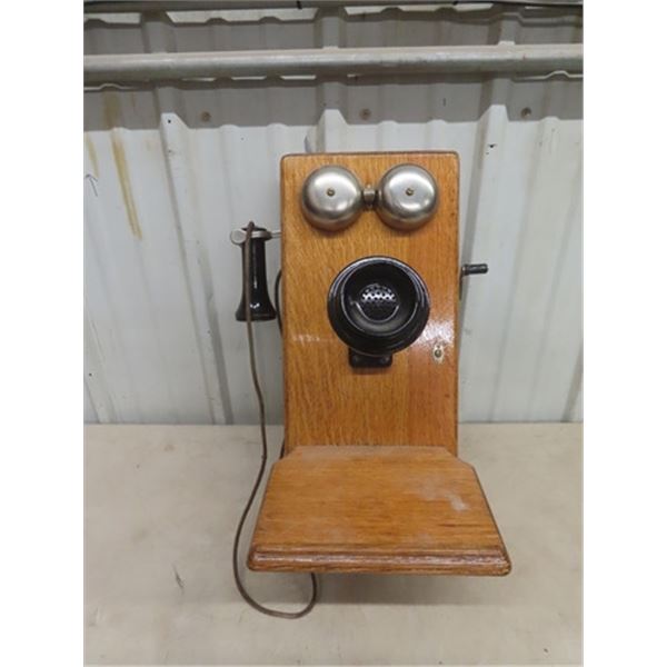 Northern electric Wall Phone - Good Clean Unit 6" x 9" x 20" not including shelf