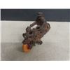 Image 2 : Hubbley Cast Iron Motorcycle With Rider -Has Battery Operated Headlight 6" Long