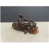 Image 3 : Hubbley Cast Iron Motorcycle With Rider -Has Battery Operated Headlight 6" Long