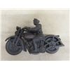 Image 2 : Hubbley Cast Iron Patrol Motorcycle With Rider 6" Long