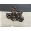 Image 2 : Hubbley Police Motorcycle Cast Iron with Rubber Wheels 6" Long