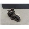 Image 4 : Hubbley Police Motorcycle Cast Iron with Rubber Wheels 6" Long