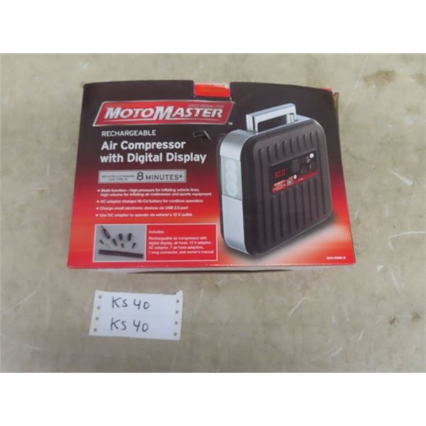 Motomaster Rechargeable Air Compressor in Box