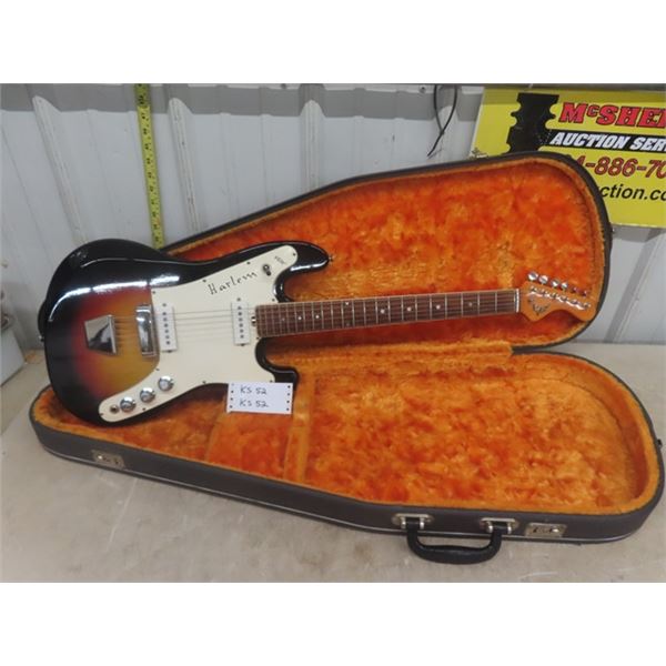 Rare + Nice 1966 V244 Vox Harlem Guitar with Original Hard-shell Case - Made in Italy