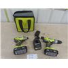 Image 1 : Ryobi 18V Cordless 1/2" Drill + D235 Impact Driver with Charger + Batteries + Bag