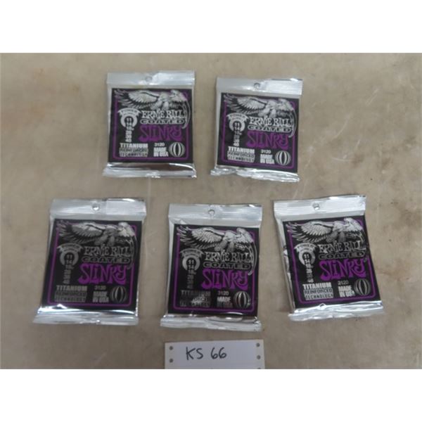 5 Ernie Ball Coated Slinky 3120 Guitar Strings - New