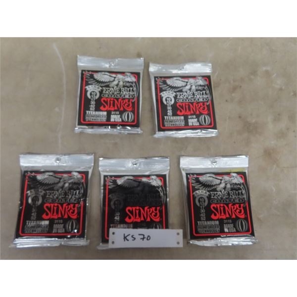 5 Ernie Ball Coated Slinkey #3115 Guitar Strings New
