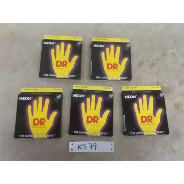 5 Dr. Neon Hi-Def Yellow Electric Guitar Strings New in Package