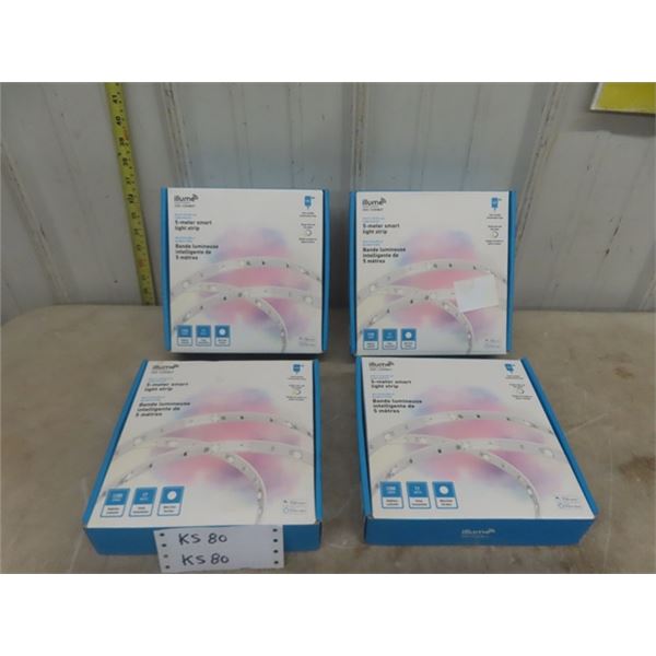 4 New in Boxes Illume 5m Light Strips- Multi Color