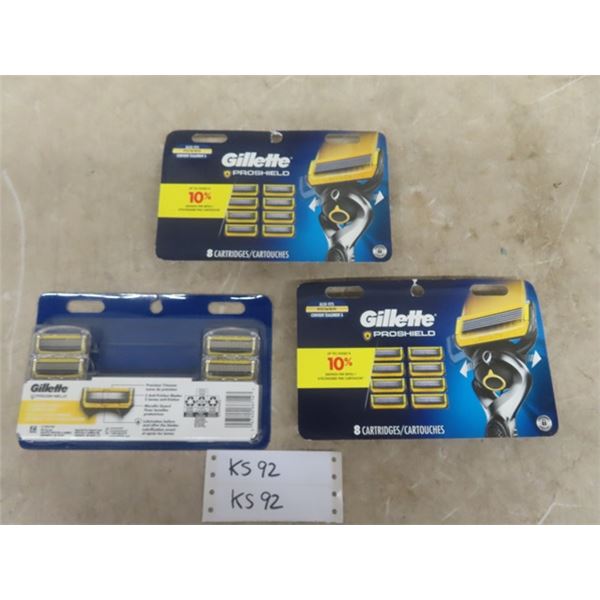 3 Packs of 8 Gillette Pro Shield 5 Blade Cartridges - New