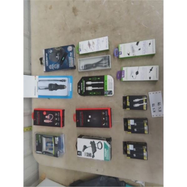 14 Brand New Charging Cables, USB Cables, Wireless Chargers, Car Chargers