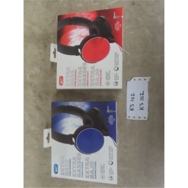 2 Electra Heavy Bass Stereo Headphones New in Boxes