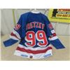 Image 7 : Center Ice/Starter Sz 50 New York Rangers #99 Wayne Gretzky Jersey - couple stains as shown