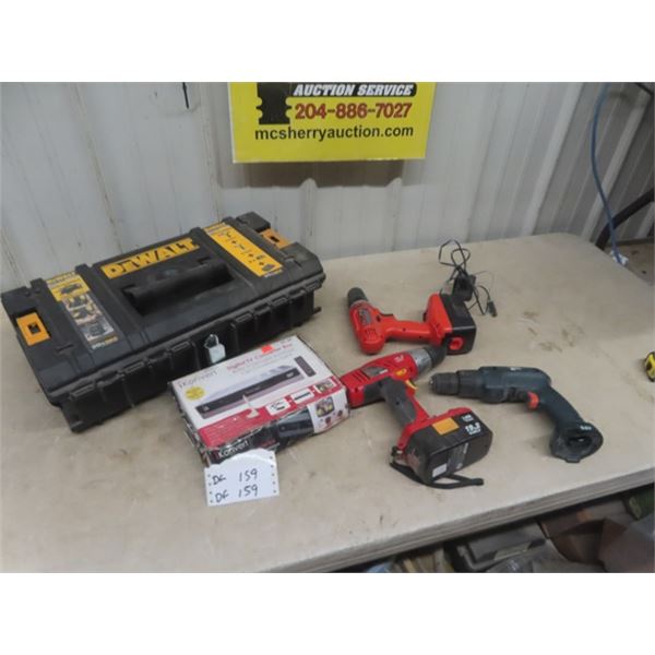 DeWalt Cordless Tool Hard Case plus some Cordless Tools - NO Charger + TV Converter Box