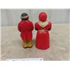 Image 5 : 2 Pair Aunt Jemima + Uncle Moses Salt + Pepper Shakers - Plastic