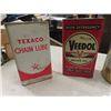 Image 3 : Oil + Antifreeze Tins ; Texaco , Veedol, Stanguard