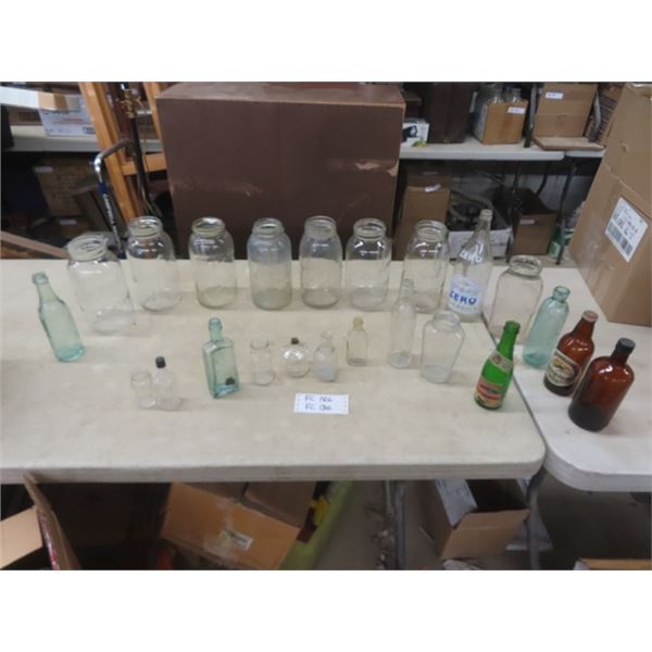 Lot of Sealers + Bottles ; Okelly Bros, Hutchinson Zero Quart plus more