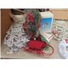 Image 2 : Large Amount of Christmas Decor; Wreaths, Light Ups, Tinsel plus more includes Tote with Lid
