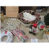 Image 3 : Large Amount of Christmas Decor; Wreaths, Light Ups, Tinsel plus more includes Tote with Lid