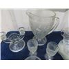 Image 2 : Box of Iris Herringbone Glassware; Pitcher, Butter Dish, Plates, Candle Holders plus more