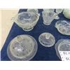 Image 4 : Box of Iris Herringbone Glassware; Pitcher, Butter Dish, Plates, Candle Holders plus more