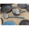 Image 5 : Lot of Enamel Graniteware ; Large Bowl, Plates, Ladle, Fry Pan